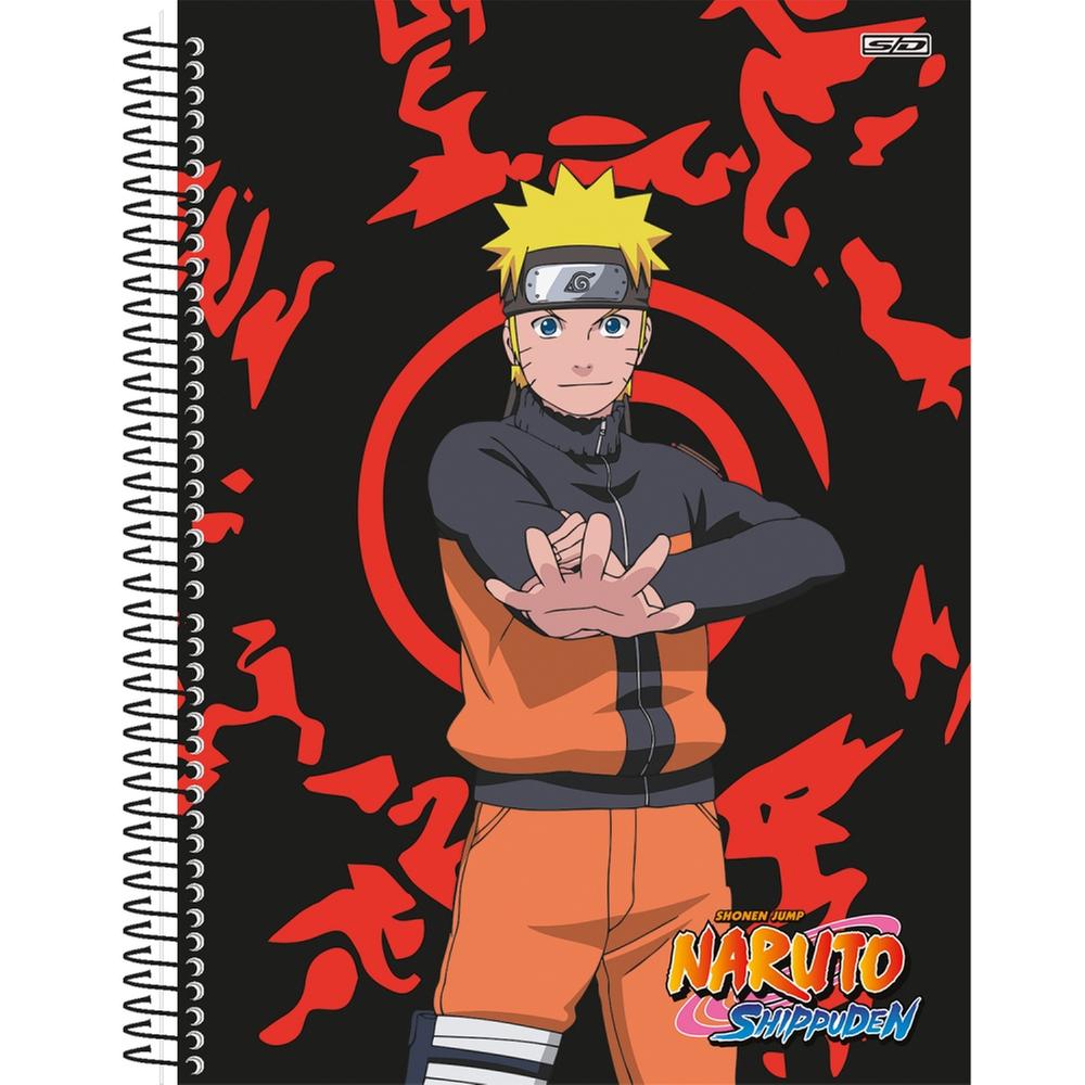 Caderno univ 10x1 160 folhas capa dura Naruto shippuden