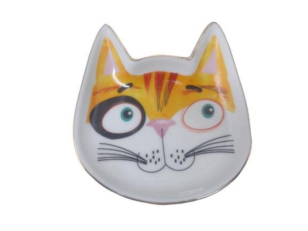 Mini prato cerâmica formato gato