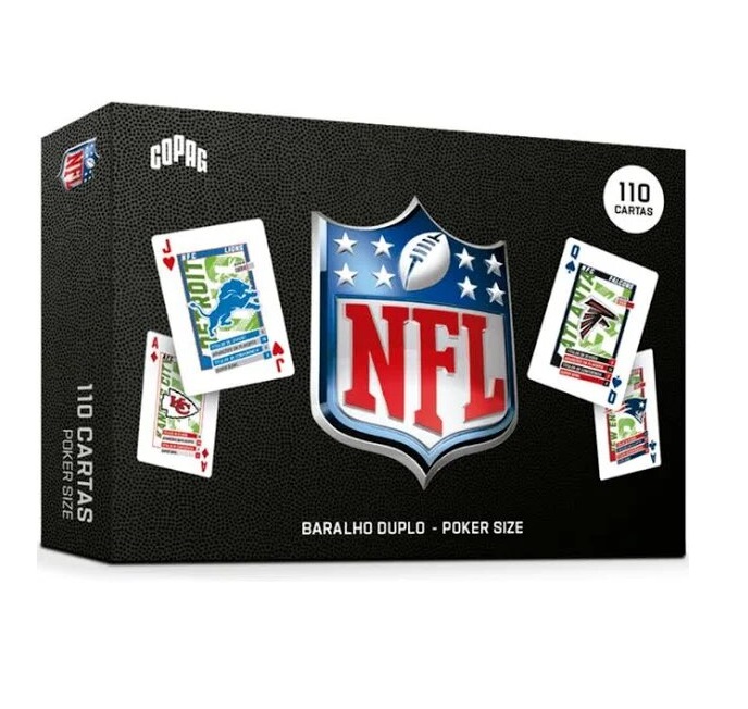 Jogo de cartas baralho NFL duplo
