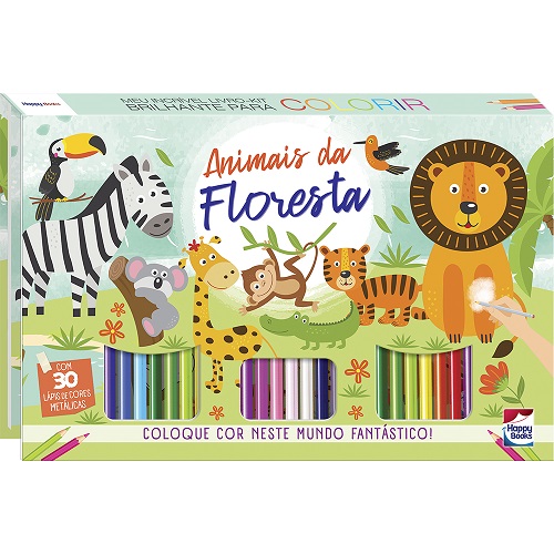 Imagem de MEU INCRIVEL LIVRO - KIT PARA COLORIR - ANIMAIS DA FLORESTA - HAPPY BOOKS