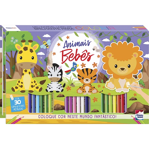 Imagem de MEU INCRIVEL LIVRO - KIT PARA COLORIR ANIMAIS BEBES - HAPPY BOOKS