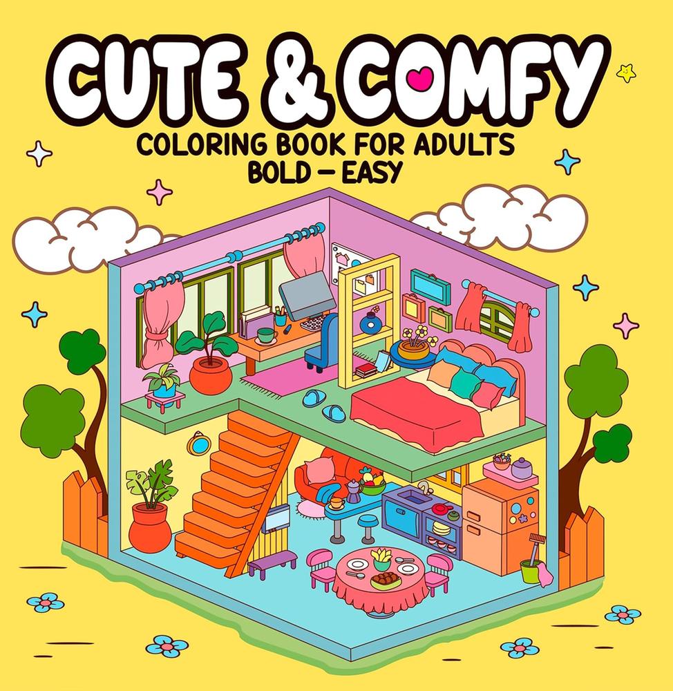 Imagem de CUTE E COMFY - COLORING BOOK FOR ADULTS - CAPA CASA - CAMELOT