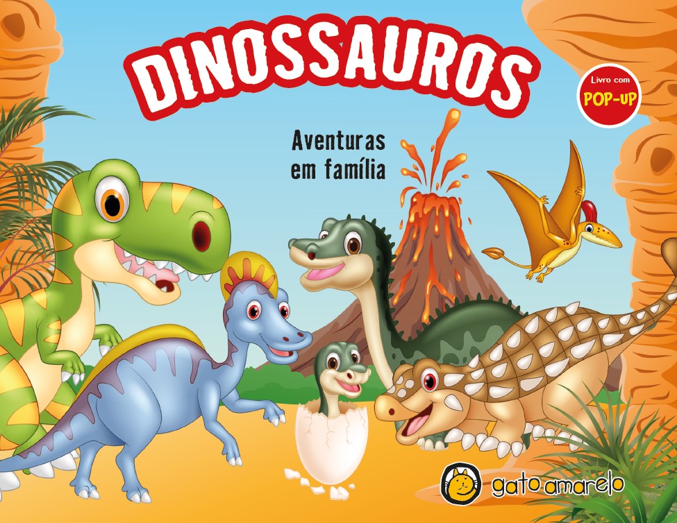 Imagem de LIVRO COM POP-UP - DINOSSAUROS - AVENTURA EM FAMILIA - GATO AMARELO