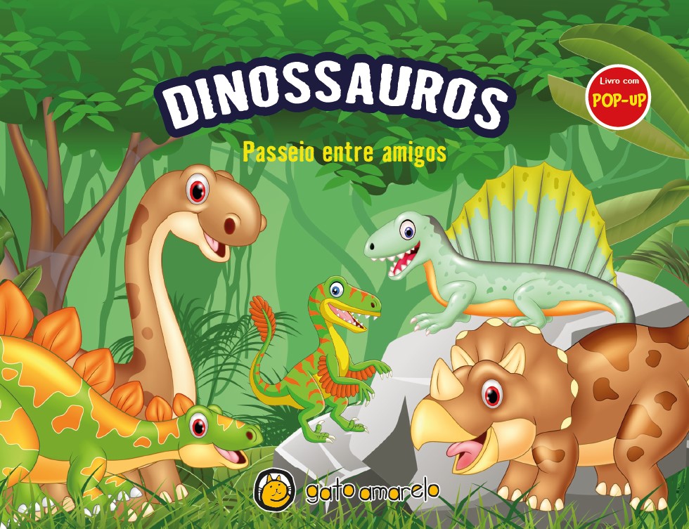 Imagem de LIVRO COM POP-UP - DINOSSAUROS - PASSEIO ENTRE AMIGOS - GATO AMARELO