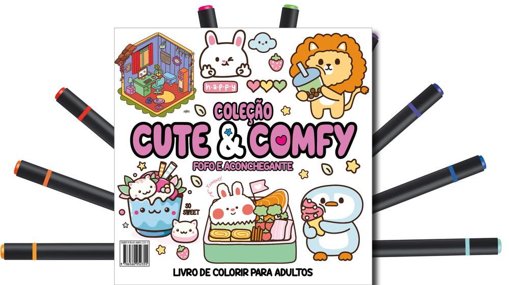 Capa de CUTE E COMFY COLORING BOOK FOR ADULTS EDICAO 4 - BOLD EASY - CAMELOT EDITORA