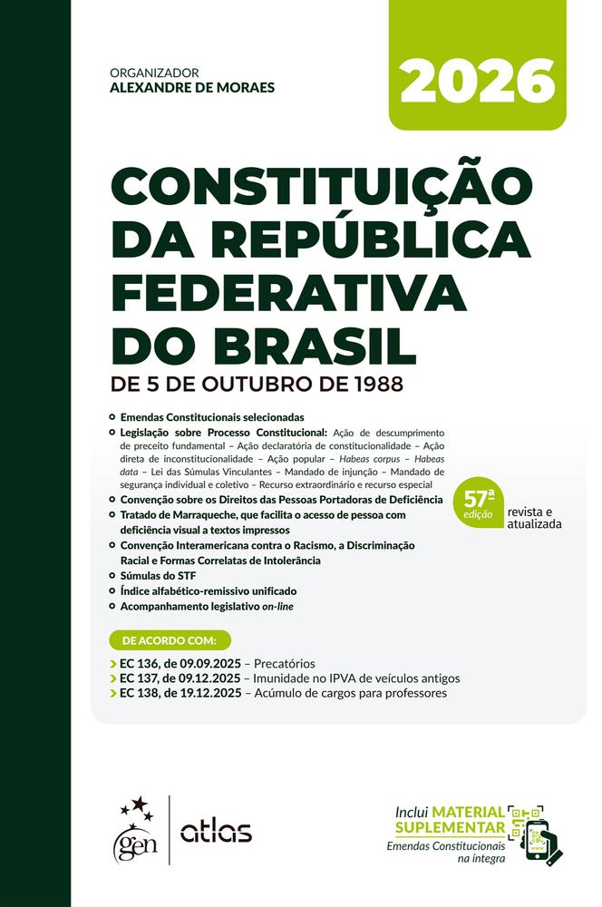 Imagem de CONSTITUICAO DA REPUBLICA FEDERATIVA DO BRASIL - 2026 - ATLAS