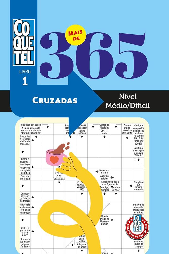 Imagem 2 de Kit 365 Palavras Cruzadas Fácil/Médio + Médio/Difícil | 730 Desafios + Caneta Brinde
