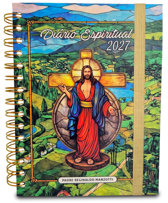Imagem de DIARIO ESPIRITUAL 2027 - PADRE REGINALDO MANZOTTI - CAPA VITRAL - ASSOCIACAO EVANGELIZAR E PRECISO