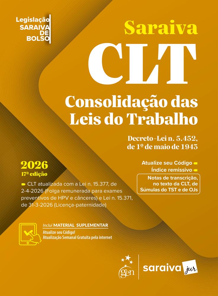 Capa de LEGISLACAO SARAIVA DE BOLSO - CLT - SARAIVA