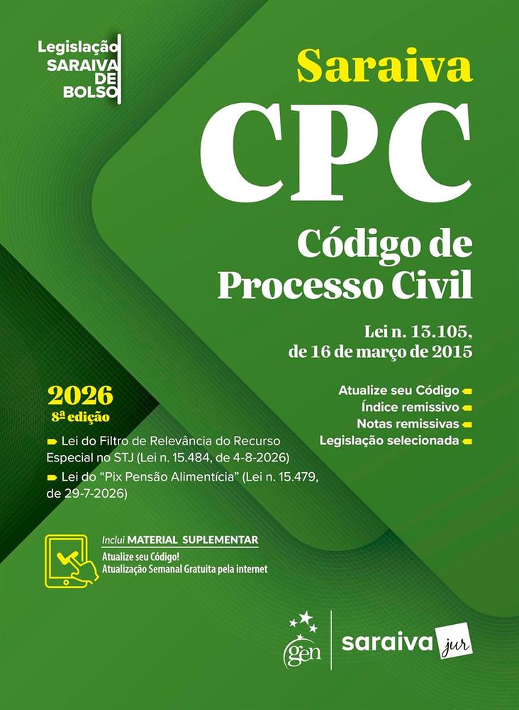 Capa de NOVO CODIGO DE PROCESSO CIVIL - LEGISLACAO SARAIVA DE BOLSO 2026 - SARAIVA