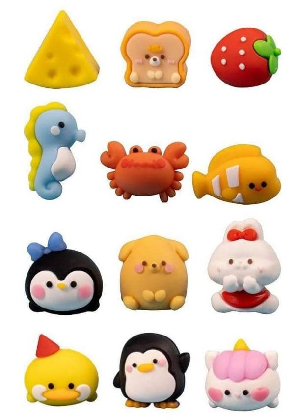 Borracha cute mini 3 unidades diversos modelos