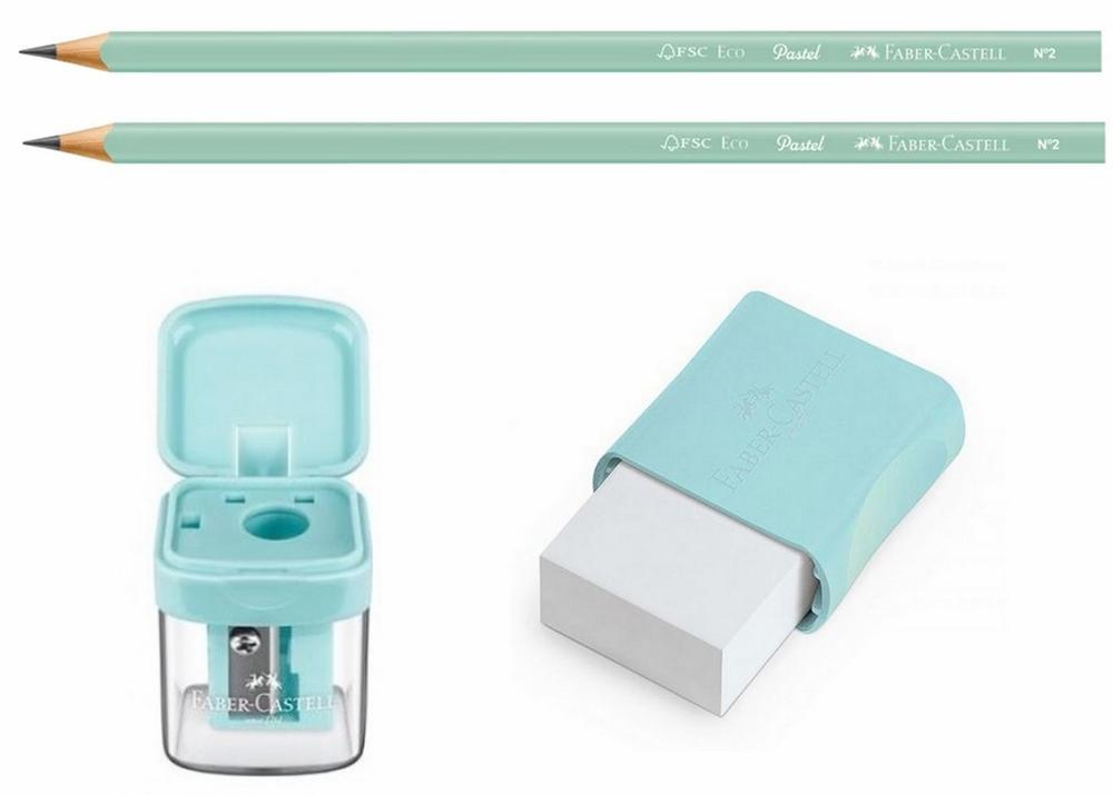 Lápis Grafite + Borracha + Apontador com Depósito