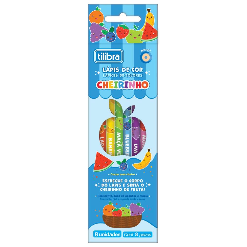 Lápis de cor 8 cores cheirinho