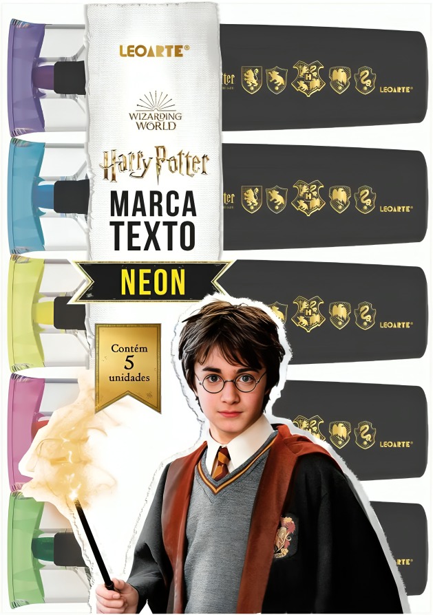 Caneta marca texto Harry Potter neon c/5un