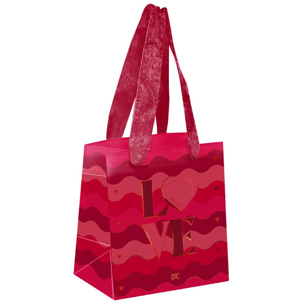 Sacola p/presente plast Love pequena 13x14x8,8cm