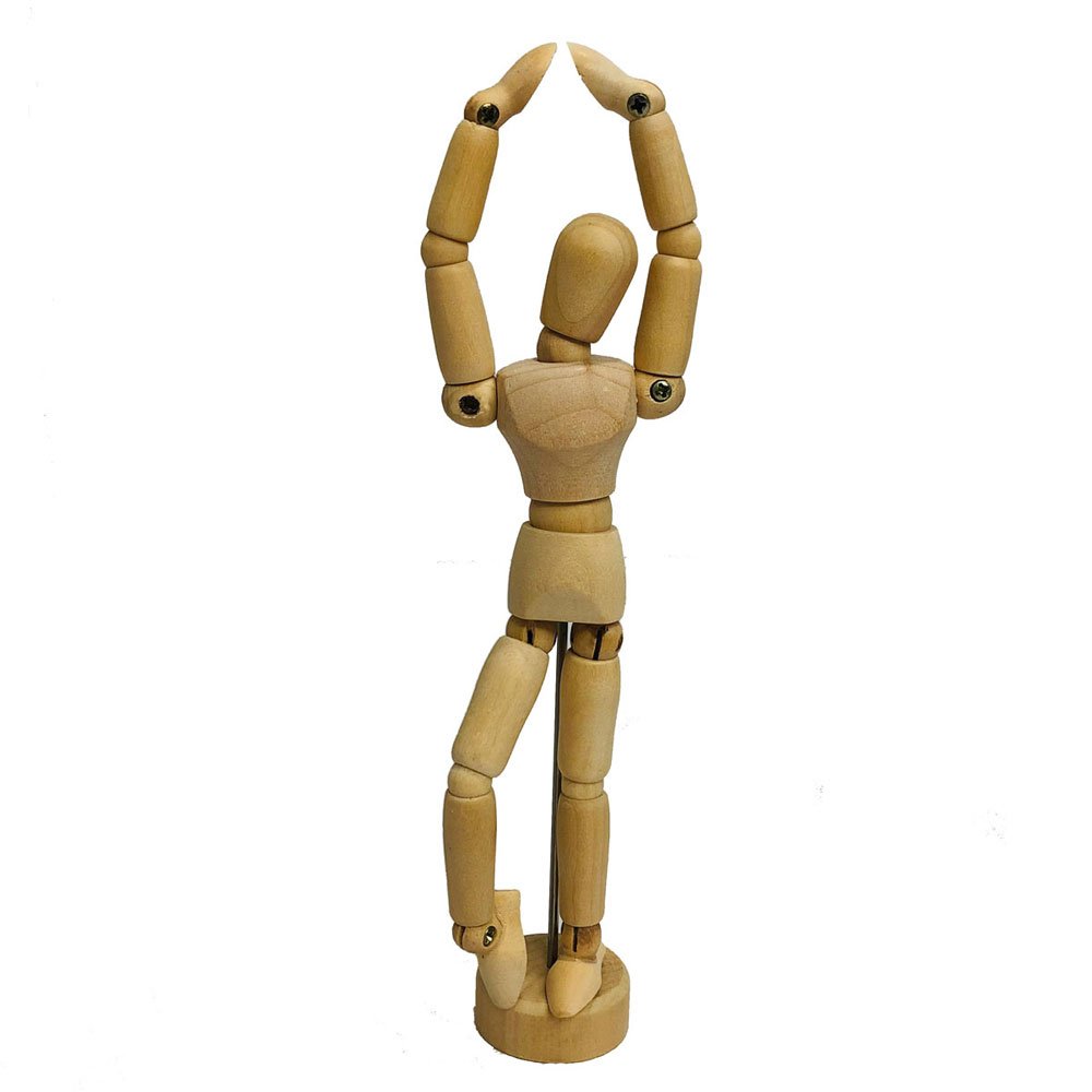 Boneco Articulado de Madeira 15cm
